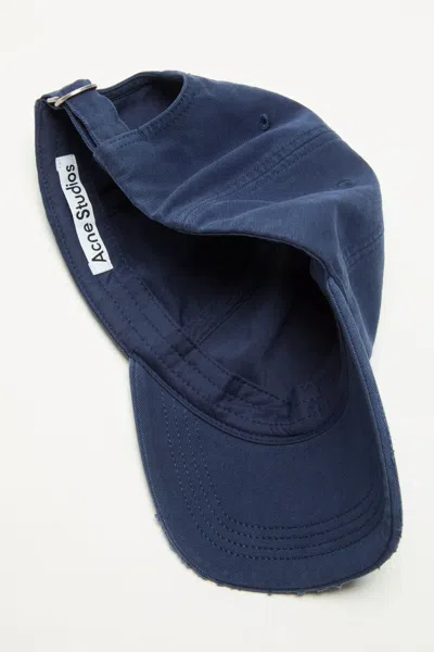 Acne Studios Logo-embroidered Cap In Blue