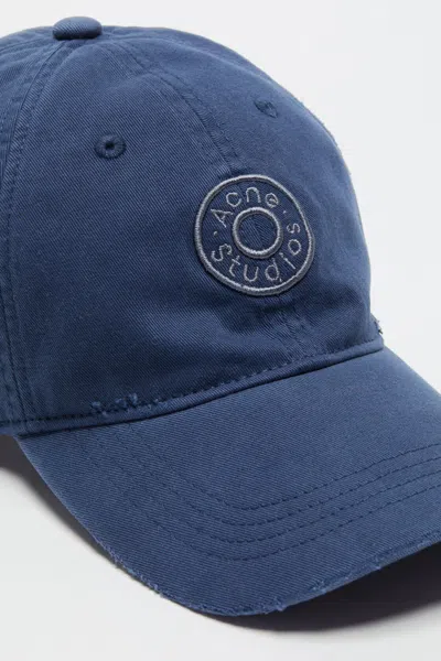 Acne Studios Logo-embroidered Cap In Blue