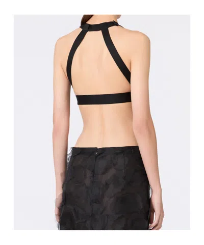 Max Mara Mxsfumetto Crop Top With Cut-out In Black