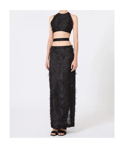 Max Mara Mxsfumetto Crop Top With Cut-out In Black