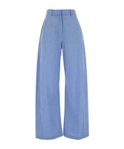 Giuseppe Di Morabito Light Blue Relaxed Flat Front Pants In Blue