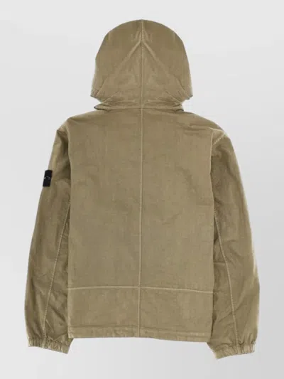 Stone Island Neutrals Grid Pattern Technical Polyamide Jacket In Multi
