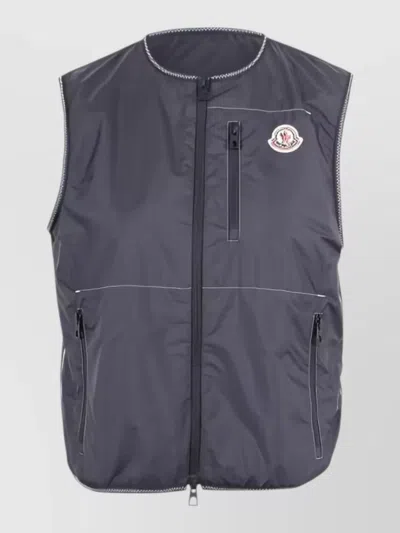 Moncler Alshain Vest Sleeveless Design Chest Pocket In Black