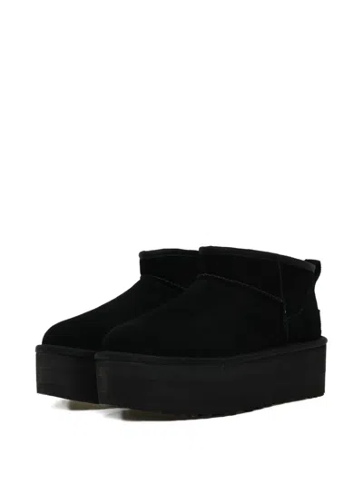 Ugg Platform Mini Boots Round Toe In Black