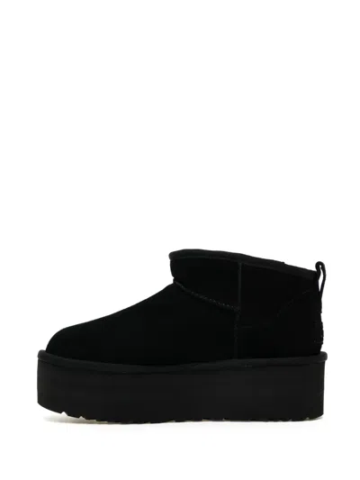 Ugg Platform Mini Boots Round Toe In Black