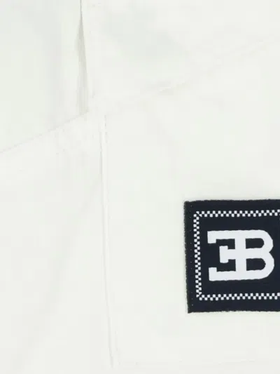 Bugatti Logo Patch Cargo Shorts In White