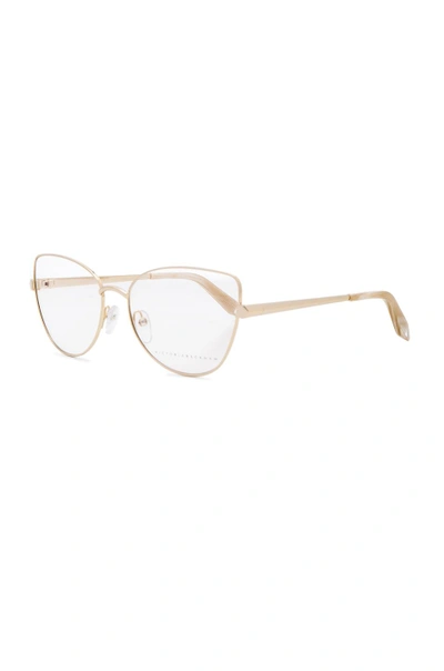 Shop Victoria Beckham Fine Metal Butterfly Optical In Gold