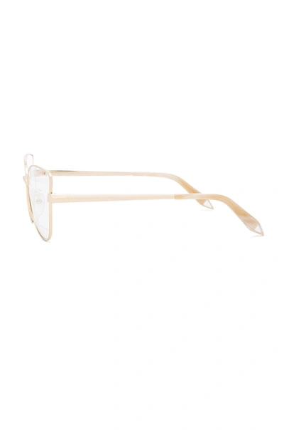Shop Victoria Beckham Fine Metal Butterfly Optical In Gold