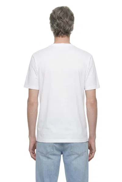 Emporio Armani Asv Domed Logo Pima-jersey T-shirt In White