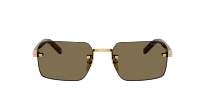 Prada 0pr D55s Rectangular Rimless Sunglasses In Green
