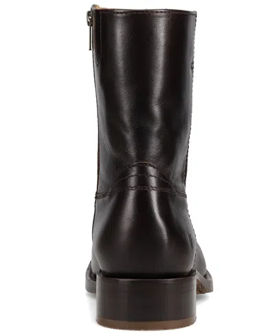 Frye Campus Suede Plain Toe Zip Boot In Brown