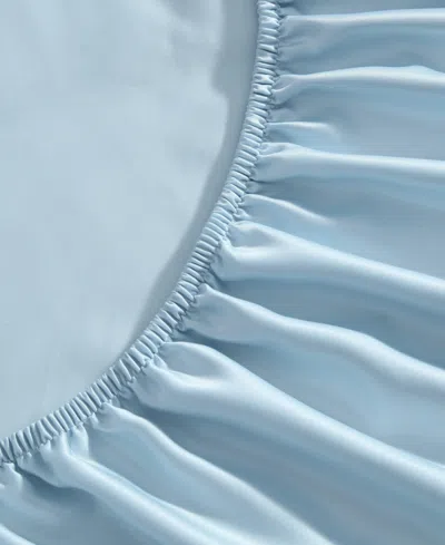 Laura Ashley Solid Satin Bliss 4-pc. Sheet Set, Full In Blue