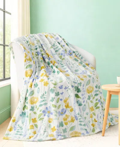 Boho Living Oversized Plush Throw, 60" X 70" In Blue