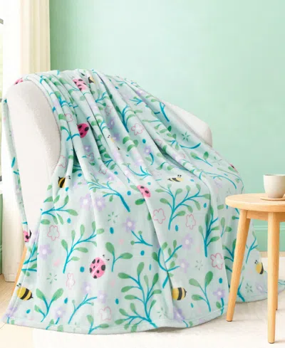 Boho Living Oversized Plush Throw, 60" X 70" In Blue