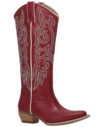 Frye And Co Irlene Tall Deco Stitch In Burgundy