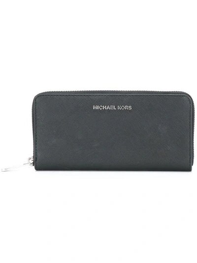 Michael Michael Kors Women's Wallet Coin Case Holder Purse Card Bifold  Jet Set Travel Za Continental In Black