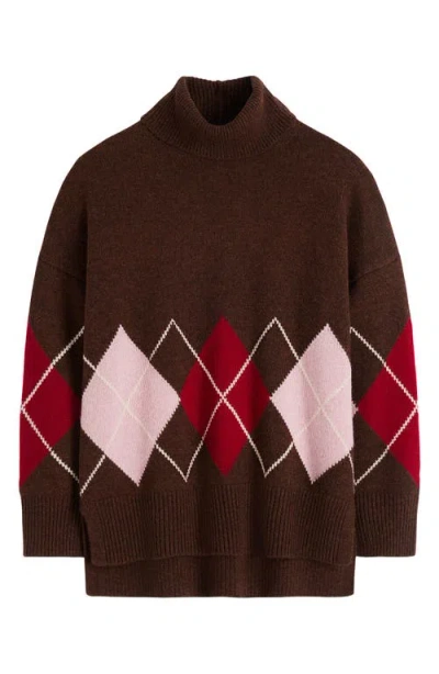 Boden Polly Turtleneck Wool Sweater In Brown