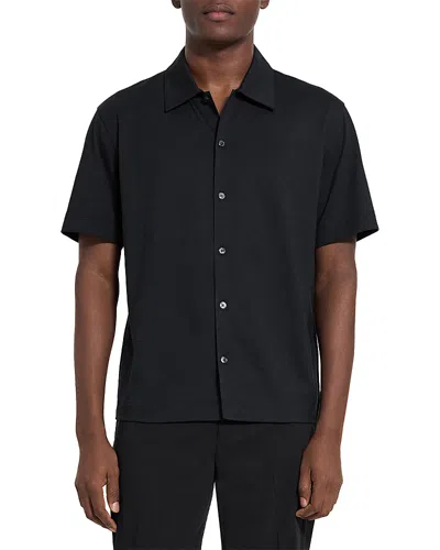 Theory Regal Merino Relaxed Button Down In Brown