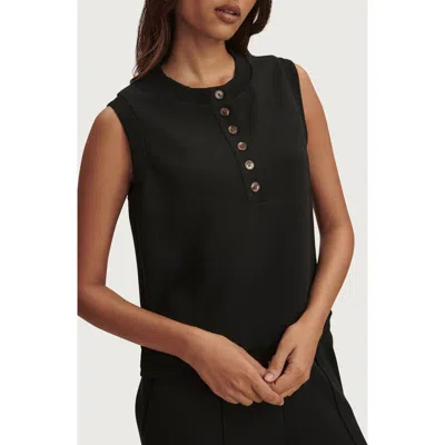 Varley Marla Button Placket Tank Top In Black