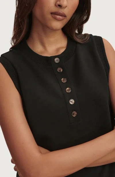 Varley Marla Button Placket Tank Top In Black