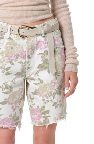 Citizen Of Humanity Citizens Of Humanity Ayla High Waist Raw Hem Cutoff Denim Bermuda Shorts In Multi