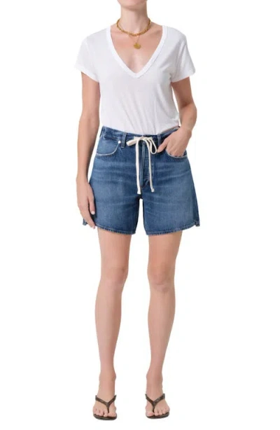 Citizen Of Humanity Citizens Of Humanity Brynn Drawstring Denim Shorts In Blue