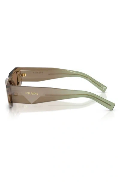 Prada Symbole Rectangular-frame Sunglasses In Brown