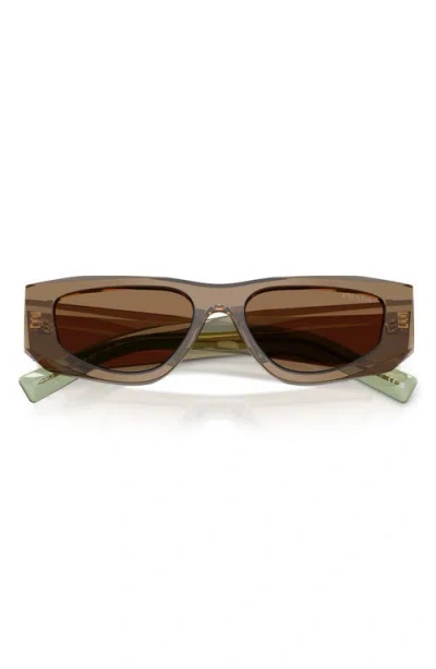 Prada Symbole Rectangular-frame Sunglasses In Brown