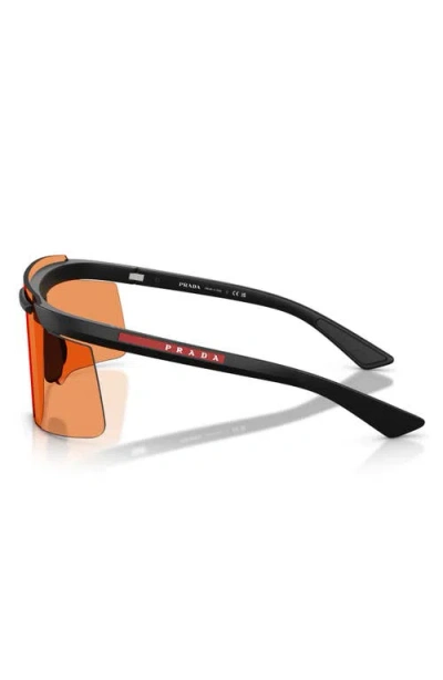 Prada Linea Rossa 140mm Rectangular Shield Sunglasses In Orange