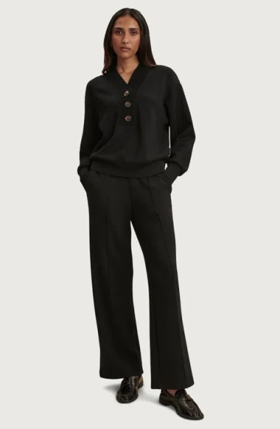 Varley Lucine Button Front Sweater In Black