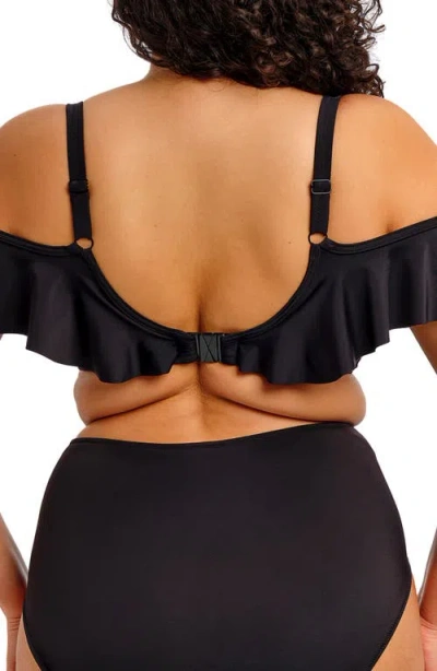 Elomi Plain Sailing Ruffle Underwire Bikini Top In Black
