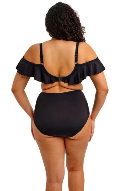 Elomi Plain Sailing Ruffle Underwire Bikini Top In Black