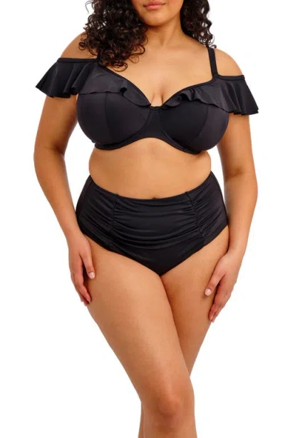 Elomi Plain Sailing Ruffle Underwire Bikini Top In Black
