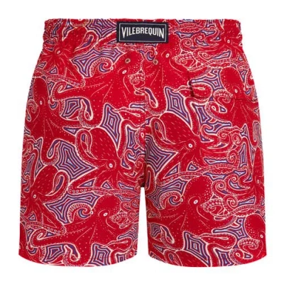 Vilebrequin Moorea Hypnoptocus Print Swim Shorts In Red