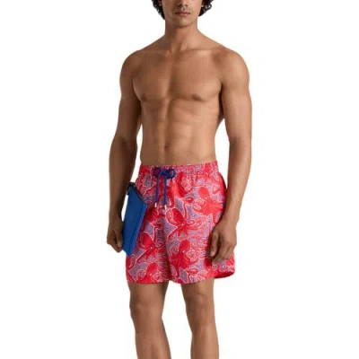 Vilebrequin Moorea Hypnoptocus Print Swim Shorts In Red