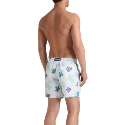 Vilebrequin Men Swim Shorts Tortues Multicolores In White