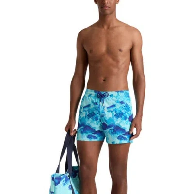 Vilebrequin X-ray Medusa Ultralight Foldable Swim Trunks In Blue