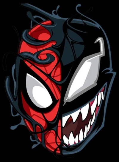 Marvel Boy's  Spider-man Venom Mask Split  Graphic T-shirt In Black
