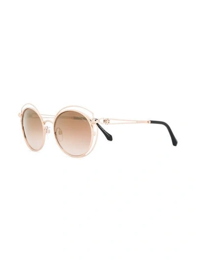 Shop Roberto Cavalli 'cascina' Sunglasses - Metallic