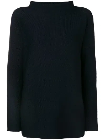 Daniela Gregis Dark Blue Knitted Pullover In Black