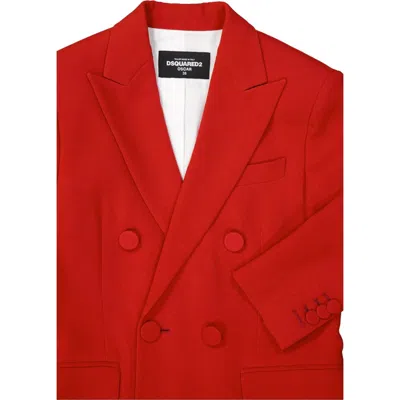 Dsquared2 Multicolor Viscose Coat In Red