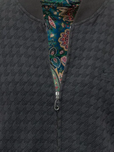 Etro Patterned Bomber Jacket In Gray