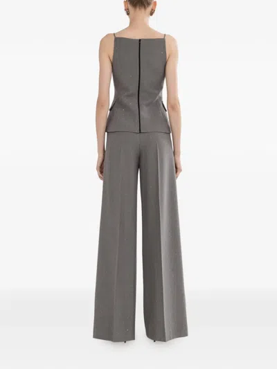 Nissa Sequined Button-fastening Top In Gray