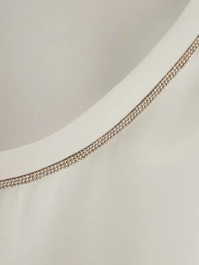Panicale Beaded Silk Top In Neutral