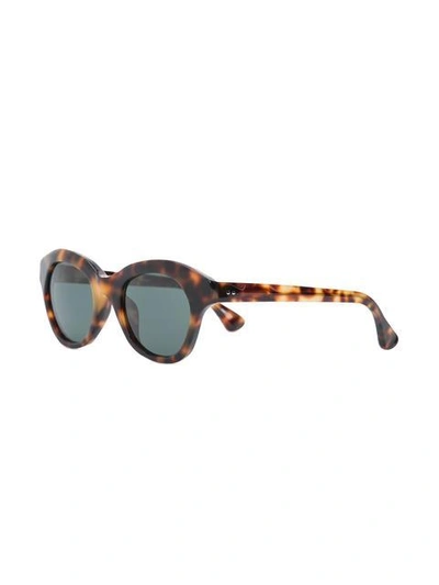Shop Linda Farrow Blurred Leopard Print Sunglasses - Brown