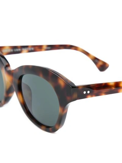 Shop Linda Farrow Blurred Leopard Print Sunglasses - Brown