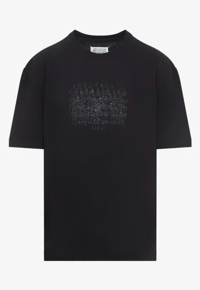 Maison Margiela Classic Black T-shirt With Round Neckline And Short Sleeves In Black