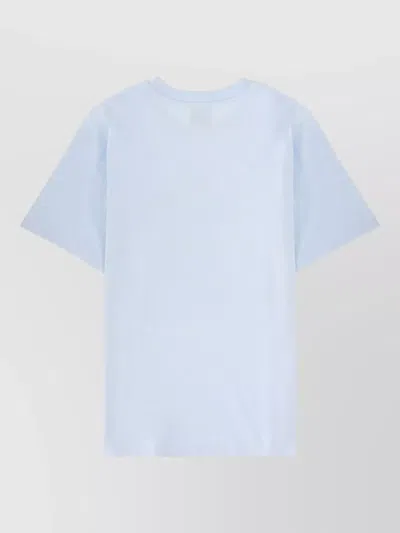 Casablanca Ribbed Crew Neck Short Sleeve T-shirt With Airbrush Artwork In Blue