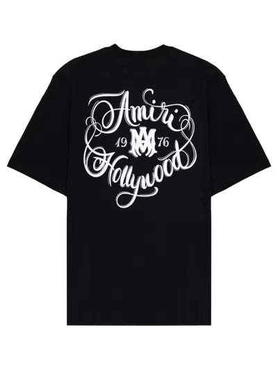 Amiri Hollywood Lettering-print T-shirt In Black