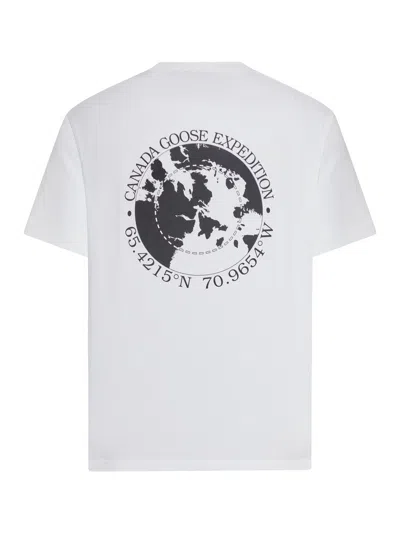 Canada Goose Cotton Logo Crew Neck Graphic T-shirt In White